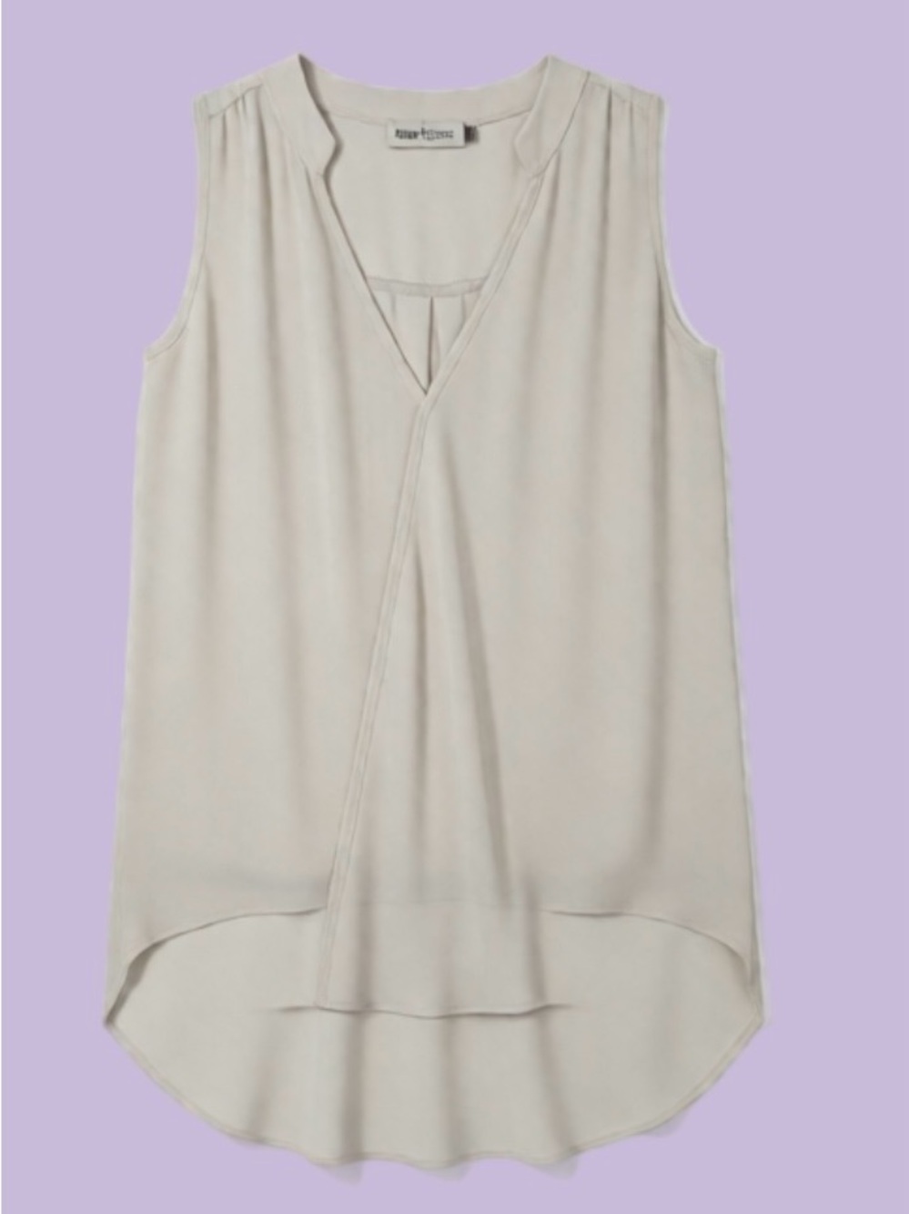 Veronica M Light Beige Sleeveless V-Neck Drape Tank